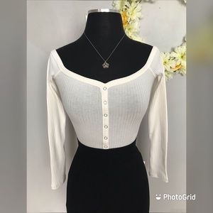 Forever 21 Ribbed long sleeve  crop top